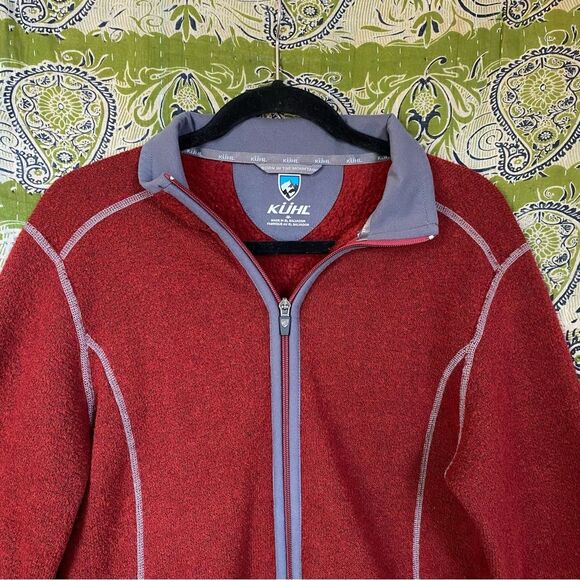 Kuhl Maroon Alfpcaca Fleece Jacket Size Medium - Picture 2 of 15